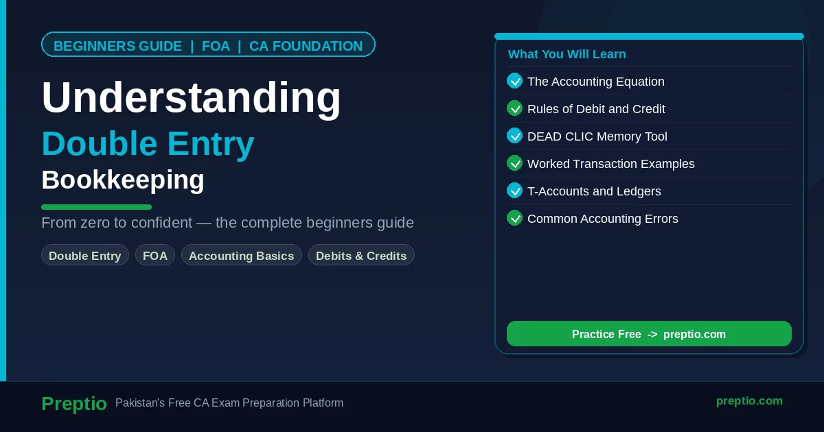 Understanding Double Entry Bookkeeping - A Beginners Guide for CA Foundation Students