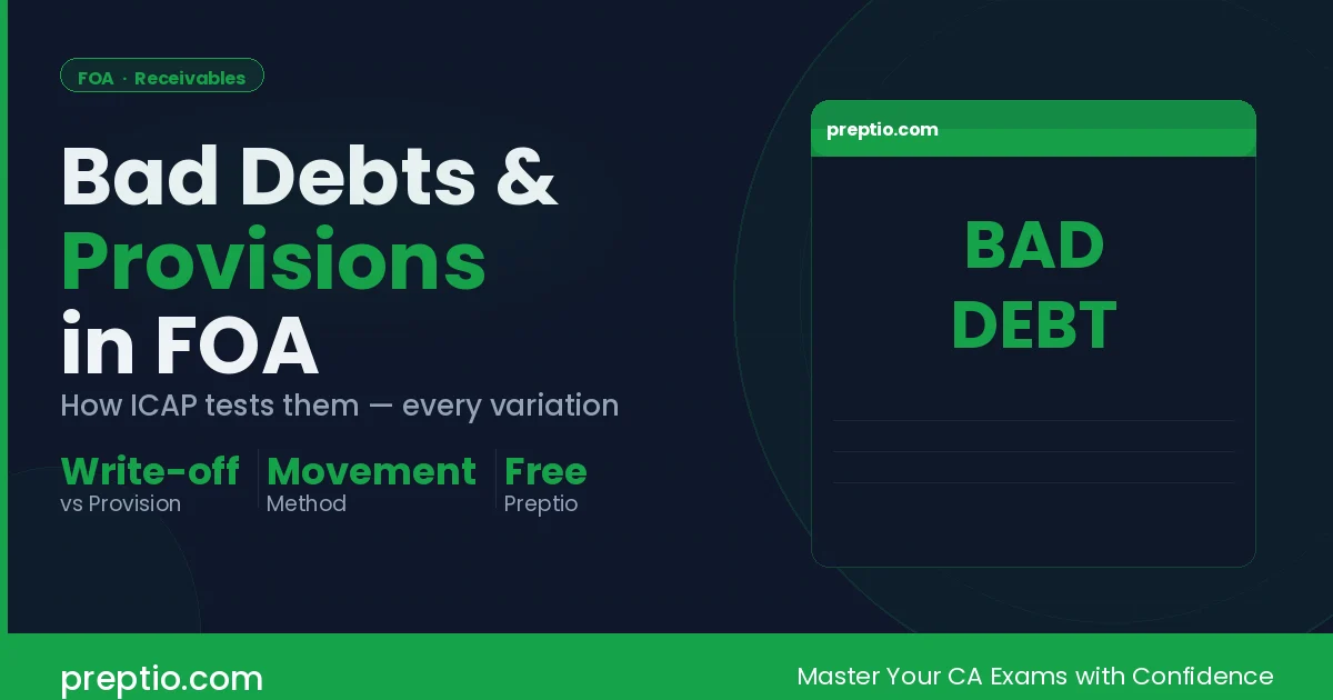 Bad Debts & Provisions — How ICAP Tests Them in FOA